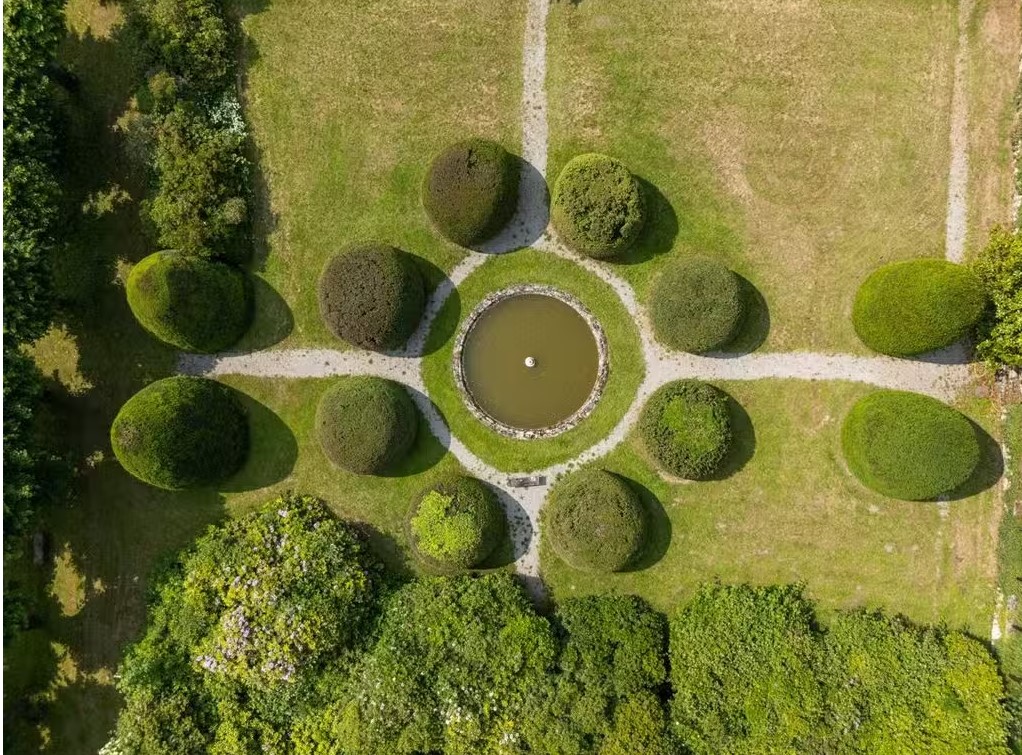 Jardin à la française vu du ciel